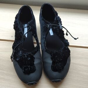 Cecilie Bahnsen Black Floral Flats